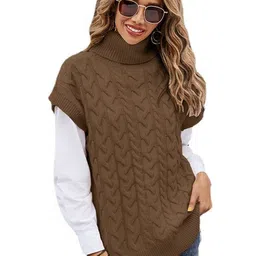 StyleCast Women Solid Cable Knit Longline Sweater Vest-picture-26