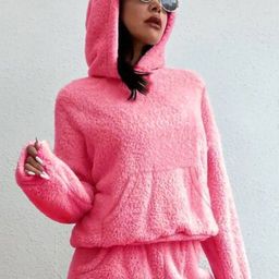 The Dry State Women Teddy Fur Hoodie Pullover-image-95