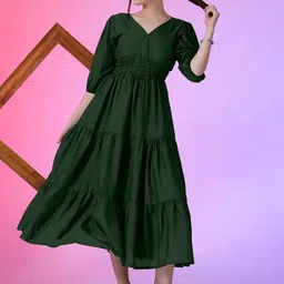 Raiyani Enterprise Tiered V-Neck Fit & Flare Maxi Dress-picture-49