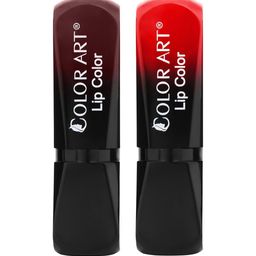 Color Art Set Of 2 Long Lasting Glossy Matte Lipstick - 4 g - Dark Maroon & Bright Red-image-72