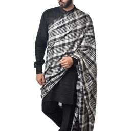 Mizash Pashmina, Wool Striped, Checkered Men Shawl-image-54
