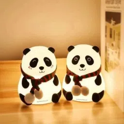 Silicone Panda Lamp – LED Night Light|Chargeable Lamp|Panda with a Muffler_s5 Night Lamp-image-15