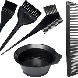 200 ML DYE COLOR MIXING BOWL SET WITH 2 PCS HAIR BRUSH [Pack Of 6] BLACK Hairdye Mixing Bowl-image-64