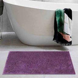 Purple Solid Cotton AntiSkid Bathmat by Obsessions-picture-2