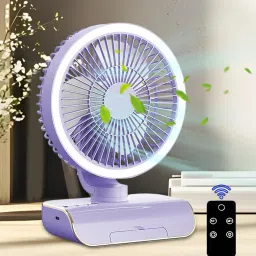 Sasimo Rechargeable 4000mAh Colorful desktop small fan portable Table fan Rainbow-light Cooling Mini Table Fan Portable_2025 USB Fan-13