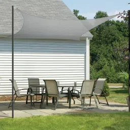 Sun Shade Sail - (80-85%) Sun Blockage-Attached SS Buckles (Grey,9.5 ft X 10 ft) Tent - For Car Parking, Gardens, Verandas-image-45