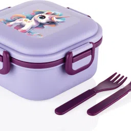Violet Quick Bite BPA Free tiffin box School,Collage and Office with Two Spoon 1 Containers Lunch Box-18