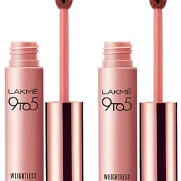 Lakme Set of 2 9 to 5 Weightless Matte Mousse Lipstick - Cocoa Soft & Burgundy Lush image 2