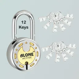 Round 65mm 12 Keys Padlock for home door gate shutter shop Brass Combination Padlock-10