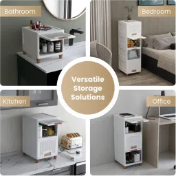 ms modstyle 4 Layer Stackable Foldable Plastic Storage Organizer Space Saving Cupboard PP Collapsible Wardrobe image 3