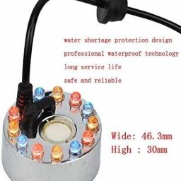 apms 24V Color Changing Ultrasonic Mist Maker Fogger for Water Fountain Pond Atomizer Incubators Air Humidifier 12 LED With Adapter Water Aquarium Pump image 2