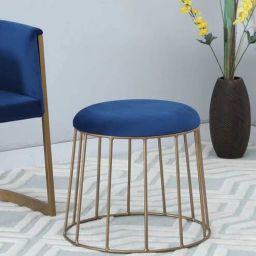 casacraft from pepperfry Freeman Metal Seating Stool In Blue Colour-picture-35
