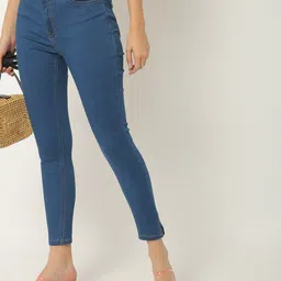 lc waikiki Women Skinny Mid Rise Blue Jeans-picture-4