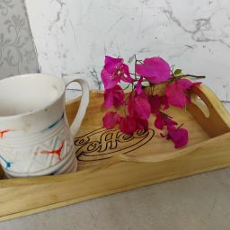 Beautiful Handmade antique wooden tray Jug Glass Tray Set-2