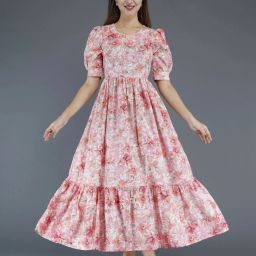 Women Gown Pink Ankle Length Dress-image-119