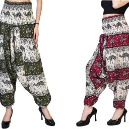 Printed Rayon Women Harem Pants-image-7