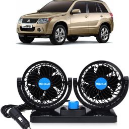 Car Fan 12V 360 Head 2 Speed Quiet Strong for All Auto Vehicles-Y323 Car Interior Fan-image-93