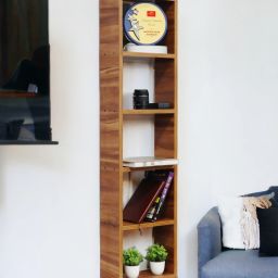 Wooden Walten for Home Office Study Room Engineered Wood Open Book Shelf-16