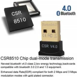 Jambuwala Enterprise USB Bluetooth Adapter, CSR 4.0 USB Bluetooth Dongle Receiver with All in One Driver CD, Gold Plated, for Laptop PC Computer Supports Windows 10 8 7 Vista XP USB Adapter image 2