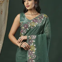 anouk Embroidered Bollywood Tissue Saree-picture-34