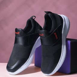 Leap7x FLATRON-1E Non Lacing Sports Shoes With EVA Sole | Comfortable Gym & Walking Shoes For Men-image-16