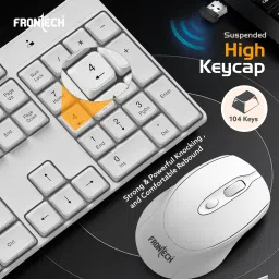Frontech 2.4Ghz Wireless Keyboard and Mouse|104 Keys|1600 DPI|KB-0031| Combo Set image 4