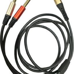 USB C to 1/4inch Audio Cable, Dual TS Mono Cable, 6.35mm TS to Type C Y-Splitter Double Angled TS Patch Cable-image-4