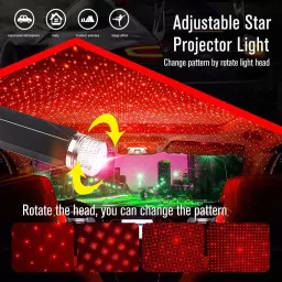 Akash International USB Night Star Light 2-in-1 Projection Changes Automatically Red image 4