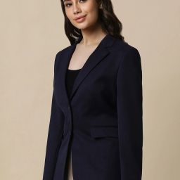 Women Solid Single Breasted Formal Blazer-image-92