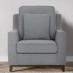 woodsworth from pepperfry Diego Fabric 1 Seater Sofa In Ash Grey Colour-picture-42
