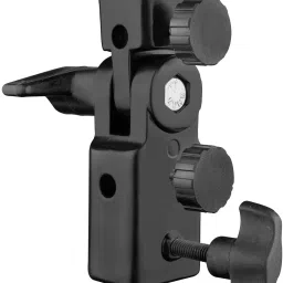 SUPERNIC Metal Sungun Adaptor with Dual Umbrella Holding Socket for Camera Flashes Rotating Flash Bracket-22