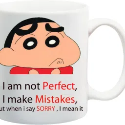 Shinchan Sorry Quotes I am not perfect I make mistakes Ceramic Coffee Mug-image-26
