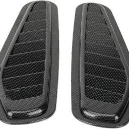 Carbon Fiber Style Car AirFlow Intake Decorative Bonnet Hood Cover Universal 2pc Boonet Scoop-image-7