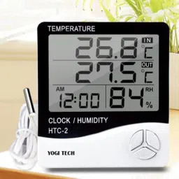 Digital Black, White Clock-0