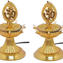 Single Layer Electric Diya Deepak Light Lamp LED Light for Home Temple Decor-7 deep Table Lamp-24