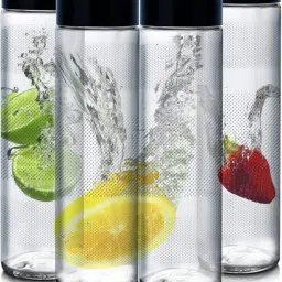 Glass Water Bottles with AirTight Leak Proof Reusable Black Plastic Lids Juicing 1000 ml Bottle-26