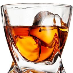 (Pack of 4) Imported Crystal Clear Twist Glasses , Set of 4 Glass Set Whisky Glass-image-22