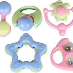 Infant and Toddlers Bright and Colorful 5 Piece Rattle (Multicolor) Rattle-image-82