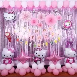 Solid 3 Kitty Happy Birthday Combo Balloon-image-77