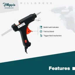 hillgrove HGCM280M1 20W Hot With 10Pcs Stick and Utility Knife for Craft,Art Standard Temperature Corded Glue Gun image 4