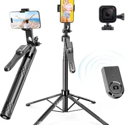 Hold up Selfie Stick Tripod Portable 72 Inch Aluminum Alloy Selfie Stick for Video Recording, [4 Legs] Travel Tripod for Go pro Cellphone iPhone/Android Bluetooth Selfie Stick-14
