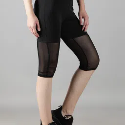 Solid, Self Design Women Black Tights-image-54