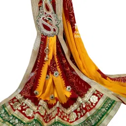 Georgette Embroidered Yellow Women Dupatta-image-47