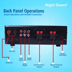 night guard Amplifier Bluetooth ,dj speaker machine, audio player , MIC Input/USB/SD Card 160 W AV Power Amplifier image 2