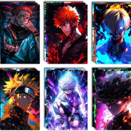Anime Universe: Set of 20 Stunning Prints on 350GSM Paper - Featuring Naruto, One Piece, Jujutsu Kaisen, Demon Slayer, Chainsaw, and More! (Size A4) Fine Art Print-image-23