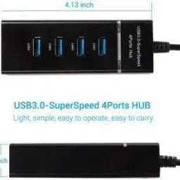 BALRAMA 4 Port USB 3.0 Hub with Hi-Speed Data Transfer, LED Indication, 15cm Cable. USB Adapter-picture-0