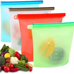1000 ml Silicone Food Storage Bag with Clip Freezer,Reusable Silicone Food Bag Silicone Fruit & Vegetable Basket-image-94