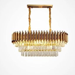 crystal Gold polish metal 600x300mm chandelier hanging ceiling pendant jhoomer Chandelier Ceiling Lamp-image-17