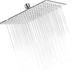 Squar Sandwich Showerhead –Elegant Chrome Finish & Even Rain Spray Flow(8 inch) Fixed Mount-picture-46