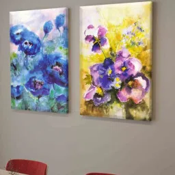 art street Waercolored Flower Multicolour Engineered Wood (Set of 3) Art Panels-picture-26